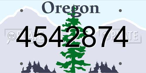 4542874 Oregon License Plate