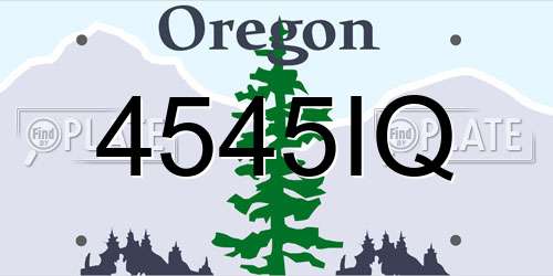 4545IQ Oregon License Plate