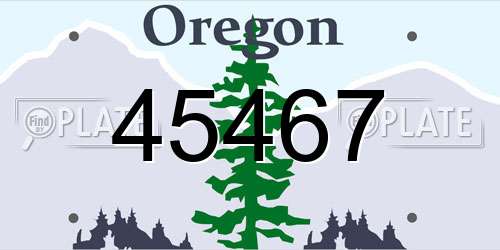 45467 Oregon License Plate