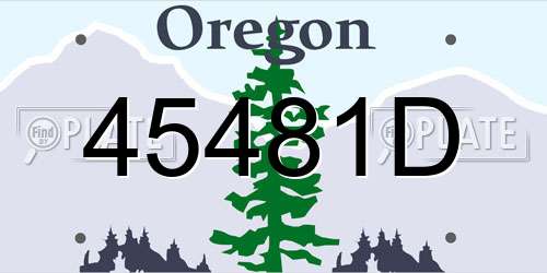 45481D Oregon License Plate