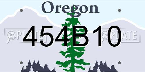 454B10 Oregon License Plate