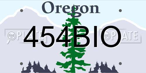 454BIO Oregon License Plate