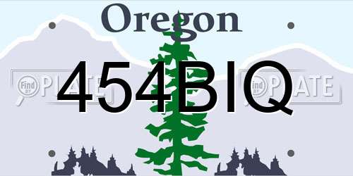 454BIQ Oregon License Plate