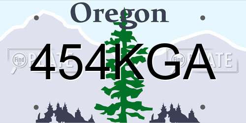 454KGA Oregon License Plate