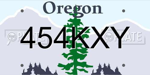454KXY Oregon License Plate