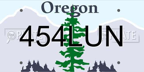 454LUN Oregon License Plate