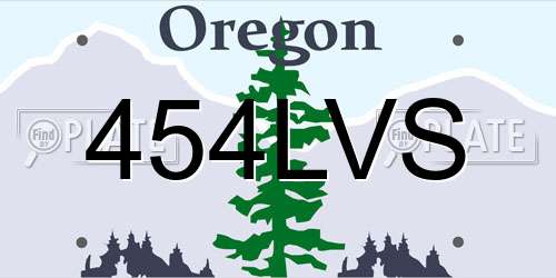 454LVS Oregon License Plate