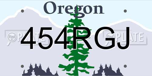 454RGJ Oregon License Plate