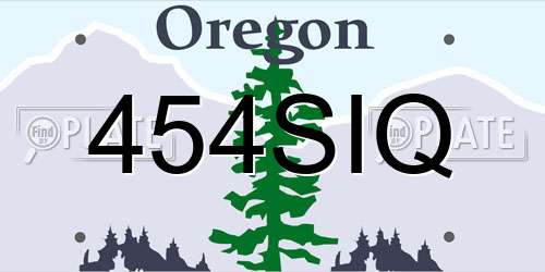 454SIQ Oregon License Plate