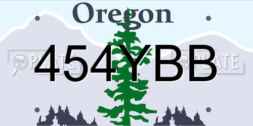 454YBB Oregon License Plate