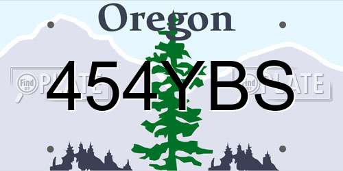454YBS Oregon License Plate