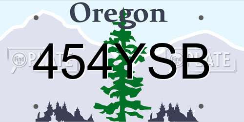 454YSB Oregon License Plate