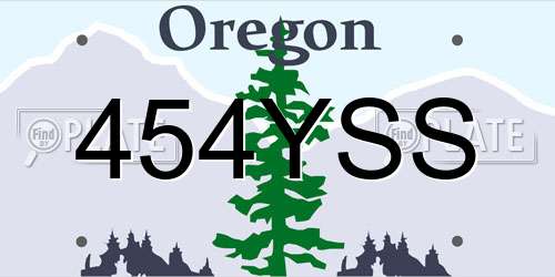 454YSS Oregon License Plate