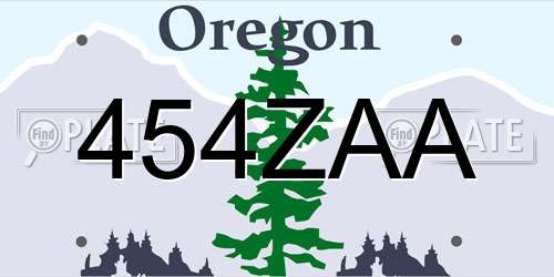 454ZAA Oregon License Plate