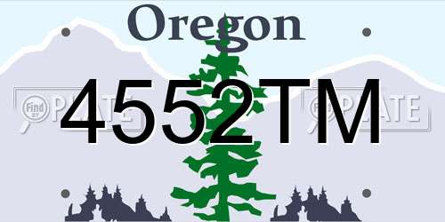 4552TM Oregon License Plate