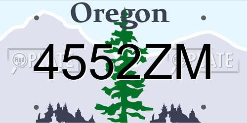 4552ZM Oregon License Plate