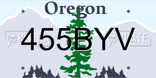 455BYV Oregon License Plate