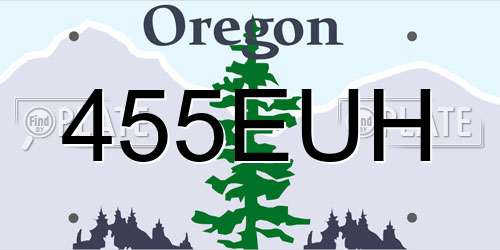 455EUH Oregon License Plate