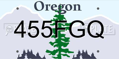 455FGQ Oregon License Plate