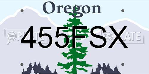 455FSX Oregon License Plate