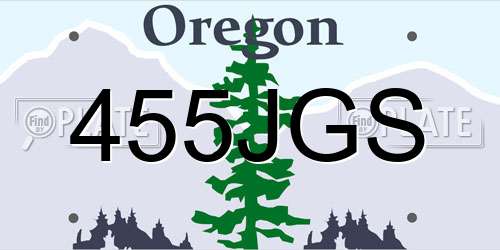 455JGS Oregon License Plate