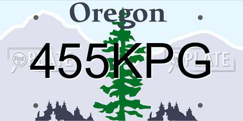 455KPG Oregon License Plate