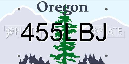 455LBJ Oregon License Plate