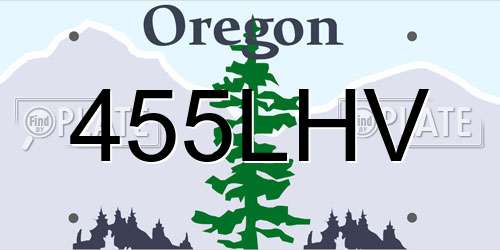 455LHV Oregon License Plate