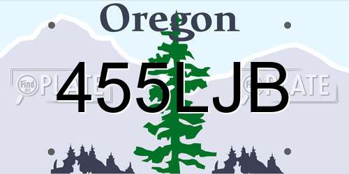 455LJB Oregon License Plate