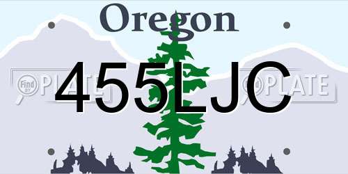 455LJC Oregon License Plate