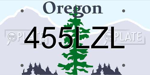455LZL Oregon License Plate