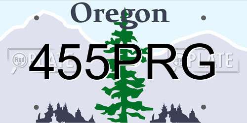 455PRG Oregon License Plate