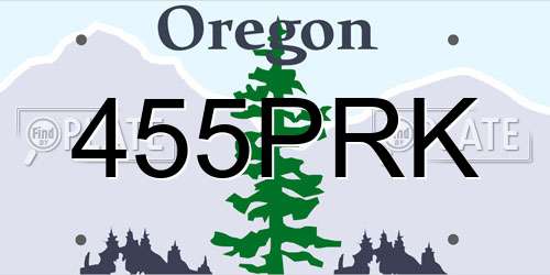 455PRK Oregon License Plate