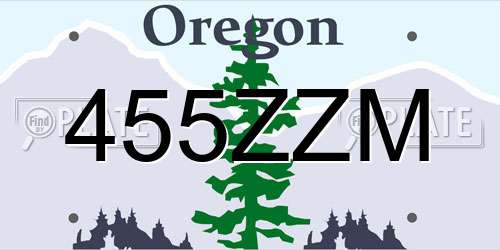 455ZZM Oregon License Plate