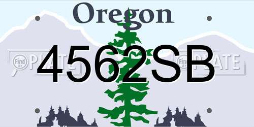 4562SB Oregon License Plate