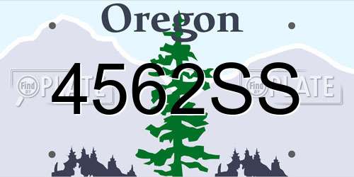 4562SS Oregon License Plate