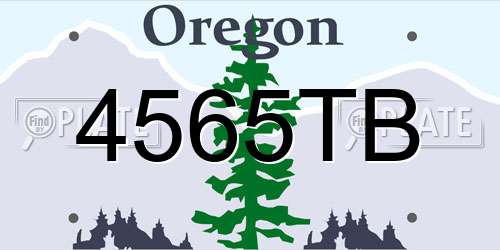 4565TB Oregon License Plate