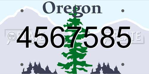 4567585 Oregon License Plate