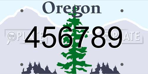 456789 Oregon License Plate