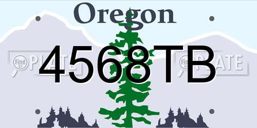 4568TB Oregon License Plate