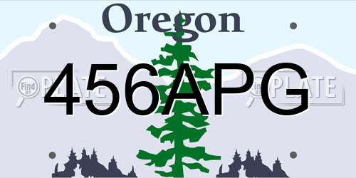 456APG Oregon License Plate