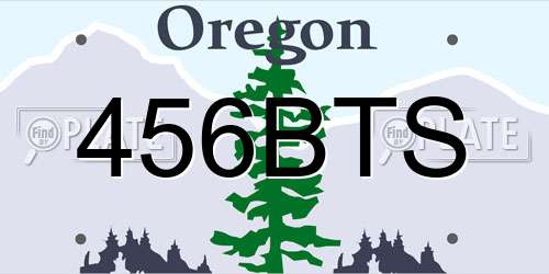 456BTS Oregon License Plate