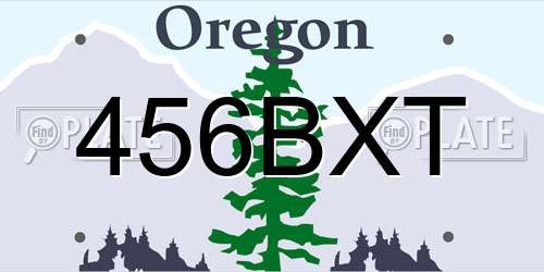 456BXT Oregon License Plate