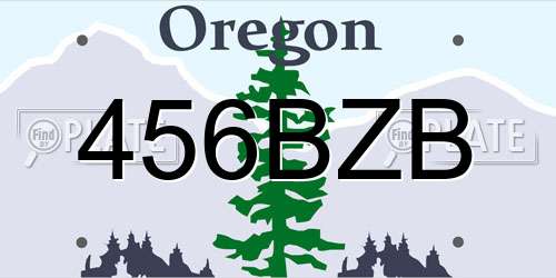 456BZB Oregon License Plate