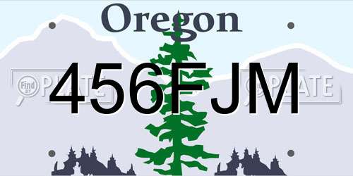 456FJM Oregon License Plate