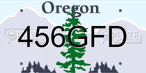 456GFD Oregon License Plate