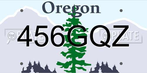 456GQZ Oregon License Plate