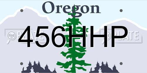 456HHP Oregon License Plate