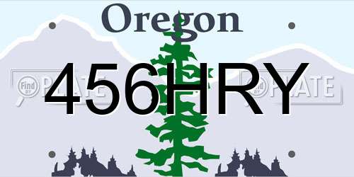 456HRY Oregon License Plate
