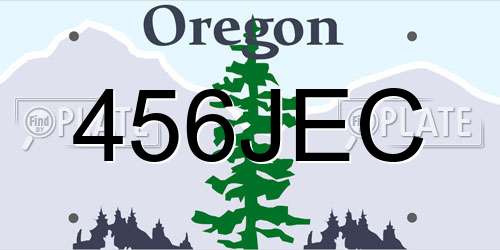 456JEC Oregon License Plate